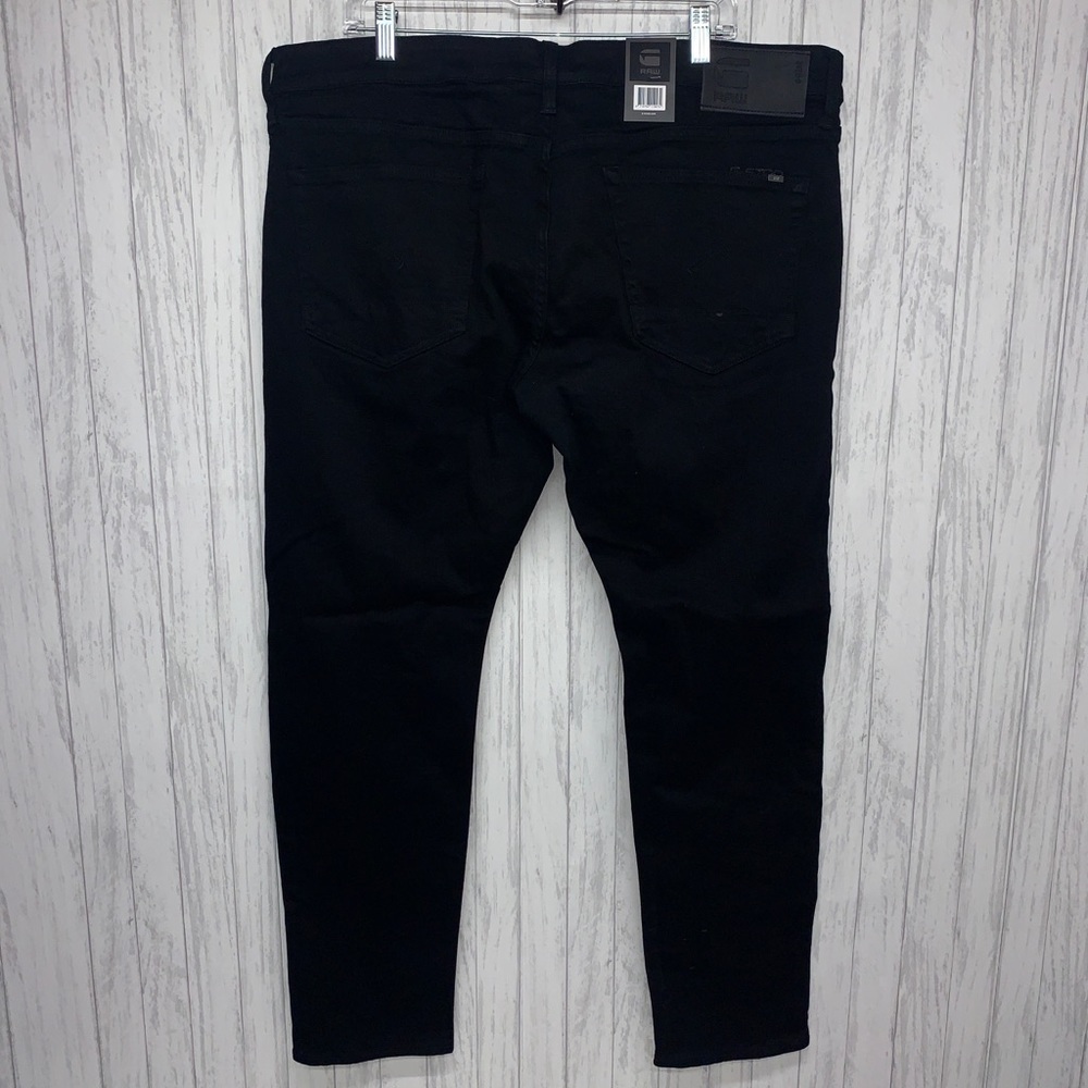 Mens Size 40x32 G-Star Raw 3301 Slim Pitch Black Jeans NWT - Picture 7 of 8